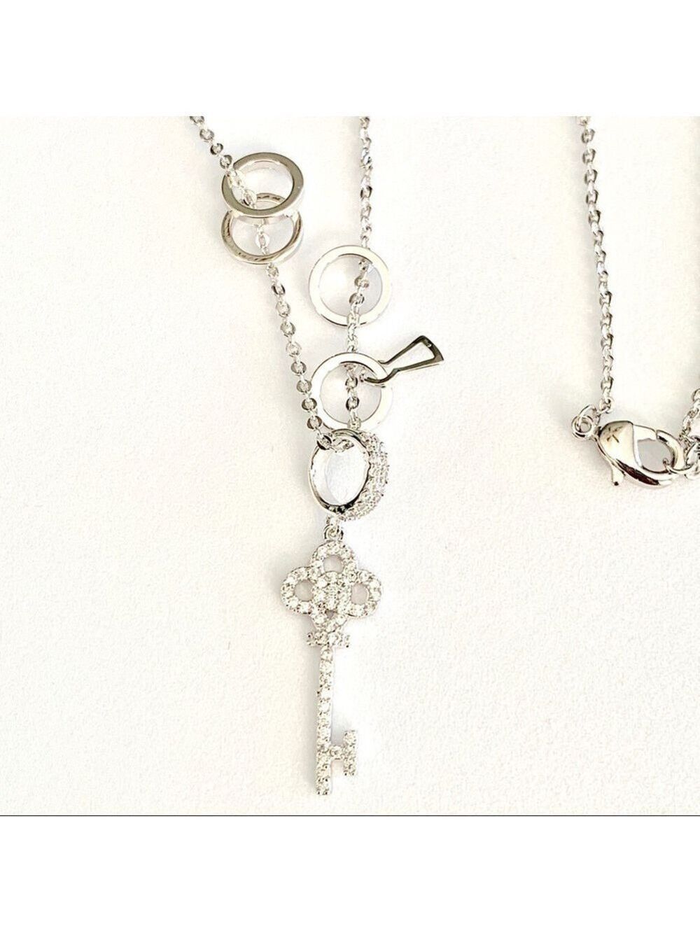New-cz Embellished Key/ Multi Charms Pendant Chain